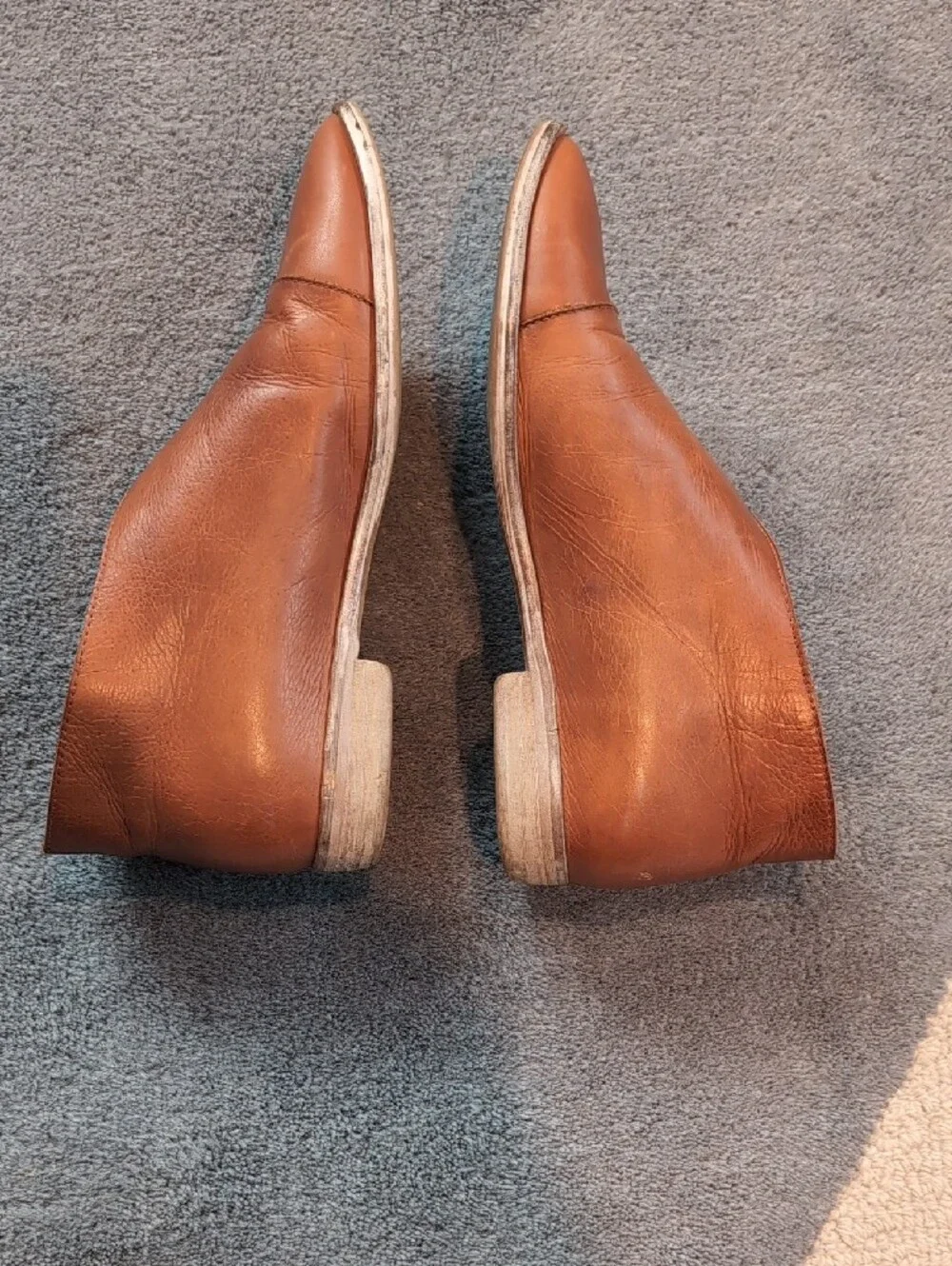 Free People Women's Royale Flat In Tan Brown Leather